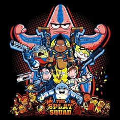 the splaty squad poster is featured in an animated cartoon character's image