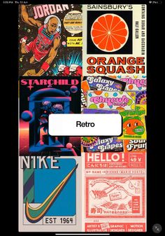 an iphone screen with various stickers on it