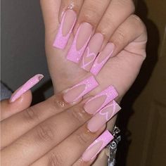 Super Cute And Stylish Ships In 5-10 Business Days Sweet 16 Nails, Neon Pink Nails, Glitter Nails Acrylic, Glitter Rosa, Pink Glitter Nails, Baby Rosa, Bling Acrylic Nails, Fake Nail, Short Acrylic Nails Designs