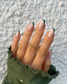 Mail Designs For Short Nails French, Gel Nail Designs For Square Nails, Two Color French Nails, Proposal Nails, Biab Nail, Vom Avea Un Copil, Adorable Nails, Unghie Sfumate, St Patricks Day Nails