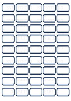 a blue and white sticker sheet for labels