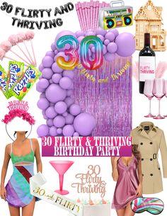 the 30th birthday party is in pink and purple