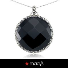 in stock Black Necklace With Box Chain And Round Pendant, Macy's Black Jewelry For Gift, Macy's Black Jewelry Gift, Macy's Black Jewelry For Gifts, A Perfect Circle, Fine Jewellery Necklace, Onyx, Jewelry Watches, Fine Jewelry