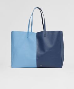 cover Chic Blue Bag With Smooth Grain, Modern Blue Bags With Rolled Handles, Blue Leather Shoulder Bag With Rolled Handles, Blue Leather Bags With Smooth Grain, Overnight Essentials, Leather Making, Soft Bag, Mansur Gavriel, Leather Conditioner