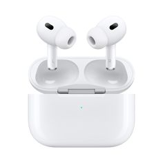 an apple airpods with two headset plugs attached to the back of it