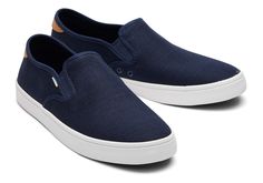 Part of the Topanga Collection, the Baja a casual slip-on with twin gores and a vulcanized outsole, is laid-back and up for just about anything. | Navy heritage canvas upper Vegan Double sided elastic gore for easy on/off Ortholite high-rebound cushioned insole Custom vulcanized rubber outsole Topanga Collection | TOMS Men's Navy Blue Heritage Canvas Baja Slip-On Shoes, Size 10 Navy Slip-on Low-top Sneakers, Navy Textured Sole Slip-on Sneakers, Navy Slip-on Sneakers With Textured Sole, Navy Slip-on Sneakers With Ortholite Insole, Comfortable Navy Slip-on Sneakers, Navy Slip-on Comfortable Sneakers, Canvas Slip-on Sneakers With Gum Sole, Navy Low-top Slip-on Sneakers, Casual Slip-on Sneakers With Gum Sole