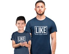 "These matching t-shirts are great for family celebrations, holidays and any other occasion. Like Father, Like Son, Like Mother, Like Daughter graphic t-shirts for the all family. Being twins is fun! *SAME DAY PRODUCTION + SAME DAY SHIPPING /if order is placed by 12PM PST/, except SUNDAY - USPS First Class 1-5 business days (2-3 days average) - USPS Priority Mail 1-2 Business days *INTERNATIONAL SHIPPING: - USPS International post 7-20 business days all orders * Please expect more than 10 busine Matching Crew Neck T-shirt For Father's Day, Matching Family T-shirts For Father's Day, Father's Day Family Matching Pre-shrunk T-shirt, Family Matching Pre-shrunk T-shirt For Father's Day, Father's Day Family Matching T-shirt With Funny Text, Matching Crew Neck T-shirt With Text Print, Crew Neck T-shirt With Text Print, Blue T-shirt For Father's Day Gift, Blue Family Matching T-shirt For Gift