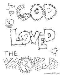 a coloring page with the words god loves the world