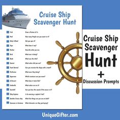 the cruise ship scavenger hunt is shown