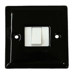 a black and white light switch cover