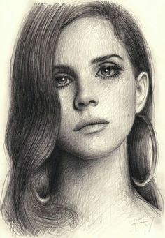 a pencil drawing of a woman's face