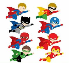 the little boys are flying superheros