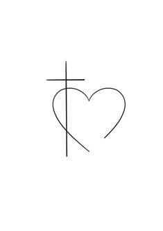 a heart with a cross in the middle