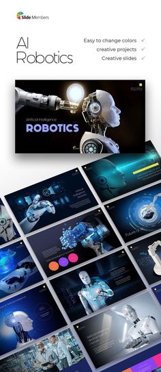 an image of robotics presentation slideshow template