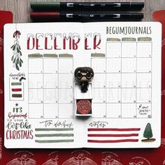 21 Christmas Bullet Journal Ideas For December - Its Claudia G Journal Ideas For December, Bullet Journal Ideas For December, Bujo Monthly Spread, Types Of Bullet Journals, How To Bullet Journal