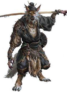 Gnoll Character Art, Wukong Art, Chinese Novel, Black Myth Wukong, Werewolf Art, Fantasy Beasts, 다크 판타지, Journey To The West, Fantasy Races