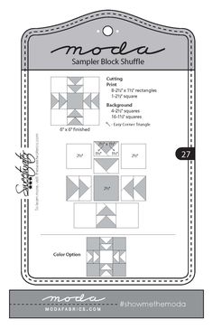 the sample quilt pattern is shown in black and white, with an arrow on it