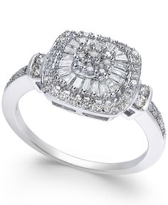 a white gold ring with diamonds on it