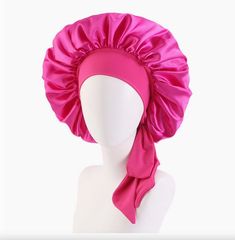 Silk Bonnet - Hot Pink-Sleepwear-Dear Me Southern Boutique, located in DeRidder, Louisiana Silk Bonnet, Hair Bonnet, Night Time Routine, Hairstyle Look, Your Hairstyle, Frizzy Hair, Ribbon Bow, Silk Ribbon, Hair Types