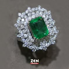 Gems Ring, Emerald Jewellery, Round Diamond Engagement Rings Halo, Hey Friend, Huge Rings, Tiffany Diamond, Emerald Rings, Precious Rings, Emerald Gem