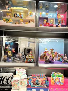 the shelves are filled with various toys and games for children to play in, including figurines