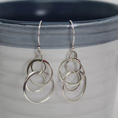 Silver Lights, Bead Shop, Earring Sale, Circle Earrings, Trendy Jewelry, Everyday Wardrobe, Solid 925 Sterling Silver, Ear Wires, Jewelry Box