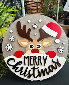 Christmas Sign Reindeer Signs Wood, Have Yourself A Merry Christmas Sign, Painted Christmas Signs On Wood, Merry Christmas Door Sign, Holiday Door Sign, Merry Christmas Door Hanger, Cnc Christmas Projects, Christmas Santa Pictures, Diy Merry Christmas Sign