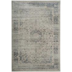 an area rug with grey and blue colors