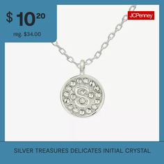 Included: 1 Necklace(s)Features: Nickel Free, Coin Jewelry, Personalized, Initials, AdjustableJewelry Closure: Lobster ClaspLink Construction: SemisolidShape: RoundStone Cut: RoundStone Millimeter Measurement: 1 Mm Length, 1 Mm WidthMetal Color: Silver ToneChain Length: 16 InchChain Width: 1.2 MillimetersChain Gauge: 015Extender Length: 2 InchPendant Length: 8.4mmPendant Width: 8.4mmChain Construction: LinkCare: Wipe CleanStone Type: 19 CrystalMetal: Pure Silver Over BrassNecklace Type: Pendant… Adjustable Metal Charm Necklaces For Anniversary, Silver Adjustable Initial Pendant Necklace, Adjustable Silver Initial Pendant Necklace, Silver Adjustable Initial Pendant Charm Necklace, Jewelry Initials, Round Pendant Necklace, Coin Jewelry, Round Pendant, Pure Silver