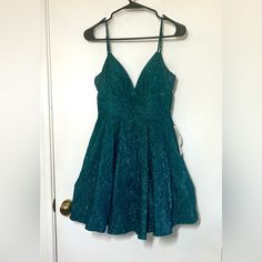 Fun And Pretty Glittery Skater Dress. Brand New, Never Worn. Perfect For School Dances! Blue Glitter Dress For Homecoming, Blue Glitter Holiday Dress, Blue Glitter Holiday Dresses, School Dances, Skater Dress, Glitter, Brand New, Mini Dress, Womens Dresses