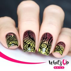 Create elegant stamped nails with a stamping plate covered with and intricate doodled floral pattern over pretty lace. Plate size: 2 3/8in (60mm) x 4 3/4in (120mm) Instruction: Remove blue protection film from plate and wipe plate with pure acetone or alcohol. Remember, not all nail polishes work for stamping. If you don't have special stamping nail polish you can play around with nail polishes you have to see which ones stamp better. Opaque nail polishes that don't dry very fast work the best. Stamping Nail Polish, American Nails, Up Nails, Nail Vinyls, Christmas Manicure, Liquid Nails, Flower Nail Designs, Nail Stamping Plates, Stamping Nail Art