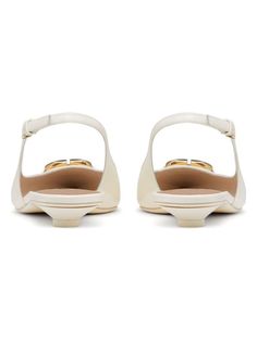 Step up your shoe game with these chic and elegant slingback ballerinas. The iconic VLOGO signature detail in gold-tone metal adds a touch of luxury to the ivory calfskin, while the adjustable strap and oval lacquered heel ensure a comfortable and stylish fit. With a leather sole and rubber insert, these ballerinas are as practical as they are fashionable. Adjustable strap for a customized fit Oval lacquered heel for added elegance Leather sole with rubber insert for comfort and durability Iconi Vlogo Slingback, Prada Designer, Chic And Elegant, Leather Buckle, Shoe Game, Designer Sunglasses, Ballerinas, Gold Tone Metal, Watch Design