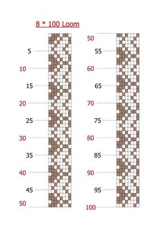 two rows of brown and white tiles with numbers on each side, in the same row