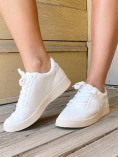 Low Top Stitch Sneaker Braided Side, Perfect Shoes, Lace Tops, White Sneaker, Low Top, Adidas Sneakers, Rubber Sole, Night Out, Heel Height