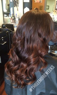 Gorgeous warm brown and copper balayage. Perfect hair color for fall! https://www.styleseat.com/m/book/#/p/saraweeks?pref=search&rank=1&q=Salon%20vogue&sbp2=true Brown And Copper Balayage, Dark Brown Copper Hair Color, Warm Copper Balayage, Hair Color Copper, Hair Color For Fall, Warm Brown Hair Color, Pretty Edgy, Edgy Hair Color, Edgy Bohemian