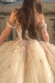 Floral Prom Dress Long, Flower Champagne, Champagne Ball Gown, Floral Prom Dress, Robes D'occasion, Prom Dress Long, Floral Prom Dresses, Dress Champagne, Formal Evening Dress