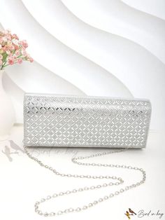 Bird in Bag - Fashionable Single Shoulder Evening Bag Trendy Silver Rectangular Bag, Silver Rectangular Bag, Rectangular Silver Evening Bag, Glamorous Clutch Bag, Silver Square Shoulder Bag For Gift, Chic Silver Rectangular Bag, Silver Square Shoulder Bag As Gift, Trendy Silver Rectangular Box Bag, Envelope-shaped Box Bag As A Gift