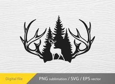 deer in the woods with trees svt file