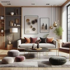 a living room filled with furniture and decor