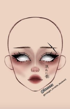 Makeup Drawing Ideas, Face For Makeup Drawing, Goth Makeup Ideas Drawing, Make Up Face Chart, Boceto Makeup Egirl, Leeeexz Makeup, Crazy Makeup Art, Eye Makeup Drawing, Halloween Themed Makeup