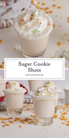 sugar cookie shots with sprinkles and white frosting