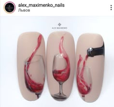 Wine Nails, Valentine Nail Art, Classy Nail Designs, Long Nail Designs, Cute Nail Art Designs, Nails Design With Rhinestones, Glass Nails, Trendy Nail Design