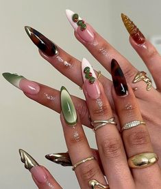 🙏 Thank you for stopping by and supporting a small business!💖 ⭐⭐ Get your salon quality nails at home with Lisa Press On Nails ⭐⭐ All sets are made with GEL nail polish with 4-6 layers of coating. These nails are reusable, if you take it off right. For instruction, please message me. ⭐⭐ Each set comes with 10 handmade press on nails, a mini file, a mini buffer, a cuticle stick. ⭐⭐ Measurements Please measure your own nail and find your size from our picture guide. We totally can do custom size as your request, just help us to add your nail size in mm or your nail tips number, we will process accordingly without any extra charges. Message me if you are unsure about the size/length. If you're not for sure about your measurements, go up on the size because you can always file them down afte Stiletto Brown Nails, Fall Nail Gel, Brown Nail Set, Nails With Brown, Acrylic Nails Fall, Stiletto Press On Nails, Fake Acrylic Nails, Shadow Ideas, Uñas Aesthetic