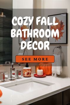 Cozy Fall Bathroom Decor Fall Bathroom Decor Ideas, Painting Bathroom Tiles, Fall Bathroom Decor, Fall Bathroom, Bathroom Decorating Ideas, Bathroom Decorating, Cozy Autumn, Fabulous Fall