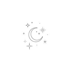 Stars Tattoo, Moon And Stars, Moon Tattoo, Tattoo Design, Crescent, The Moon, Moon, Tattoos, Stars