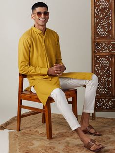 Vastramay Men's Mustard Cotton Cool Dyable Kurta with Cream Pant Set Update your ethnic wardrobe with this stylish mustard kurta set from VASTRAMAY. Made from cotton, this kurta is comfortable to wear all day long. It features a cool dyable design that adds to its appeal. The cream pant complements the kurta perfectly, making it a great choice for festive occasions or casual outings. Features: Mustard cotton kurta Cool dyable design Comfortable to wear Cream pant included Specifications: Brand: Cream Pant, Cream Pants, Cotton Kurta, The Cream, Kurta Set, Packaging Labels, Pant Set, Pants Set, Mustard