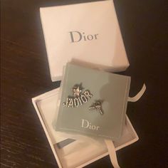 Gorgeous Set Like New In Box. 100000% Authentic Designer Silver Earrings For Gift, Designer Silver Jewelry With Original Box, Designer Silver Jewelry In Original Box, Luxury Gray Jewelry For Gifts, Luxury Gray Jewelry For Gift, Luxury Gray Jewelry Gift, Dior Jewelry, Earrings Color, Star Earrings