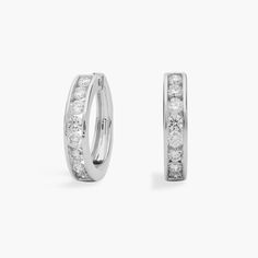 Sparkle as you catch the light wearing these eternity hoops set with brilliant lab-grown diamonds. They feature timeless design in lustrous 14k white gold that promises lasting luxury. Blue Nile, Lab Grown, Types Of Metal, Lab Grown Diamonds, Timeless Design, Lab, Hoop Earrings, Diamonds, White Gold