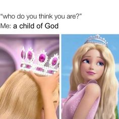 the barbie doll has a tiara on her head and is next to an image of rappui