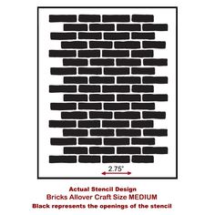 With our Bricks stencil pattern, creating the look of rustic brick is easy! This traditional brick design will look charming as a backsplash in your kitchen, or on a simple lamp shade. Just try bricks in different color combinations on pieces of furniture, a tabletop, or painted across the drawers of a recycled dresser. This Brick stencil also works for stenciling floor canvases and floors. Did you know you can stencil on fabric too? Yes, you can create custom stenciled curtains, pillows and tab